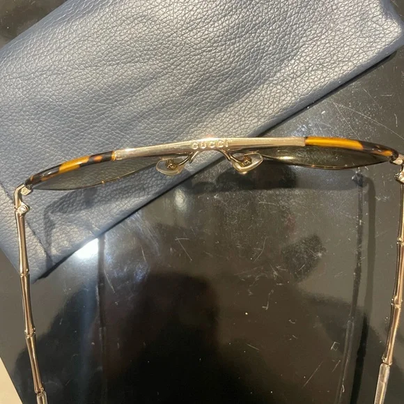 Gucci Bamboo Aviator Sunglasses Gold Tortoise GG2235/S - Picture 2 of 4